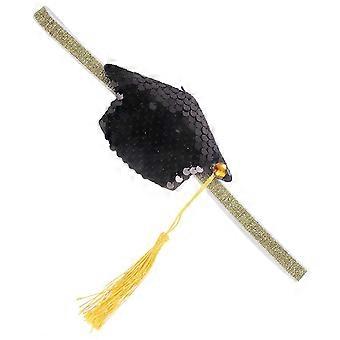 Graduation Hat Fixed Headband Photo Sessions Headwear Tassel Golden 1Set