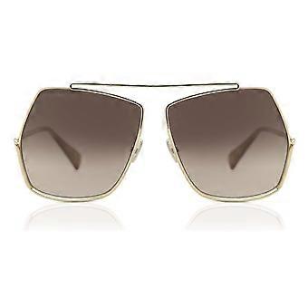 Max Mara MM0006 32F Vollrand-Sonnenbrille Gold Damen Geometrische Sonnenbrille UV2 Original