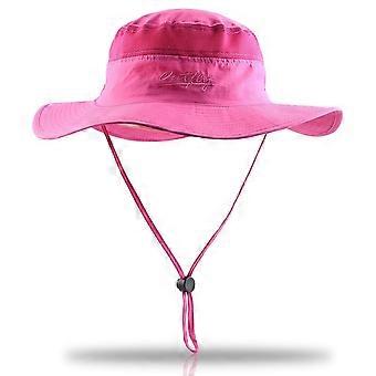 Farbe: Rosenroter Outdoor-Sonnenschutz mit großer Krempe Sonnenhut Herren Fischerhut Sommer UV-Schutz Fischerhut