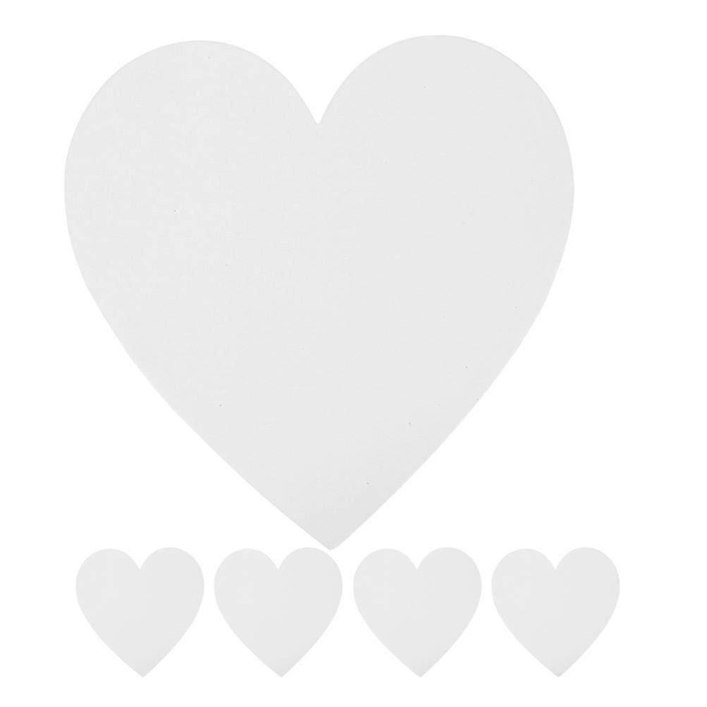 Heart Shaped Canvas Boards, 5Pcs for Drawing