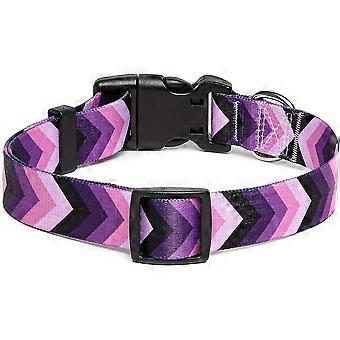 Collier de chien, motif de mode avec boucle à dégagement rapide, collier en nylon réglable classique pour petits, moyens et grands chiens (S, flèche)