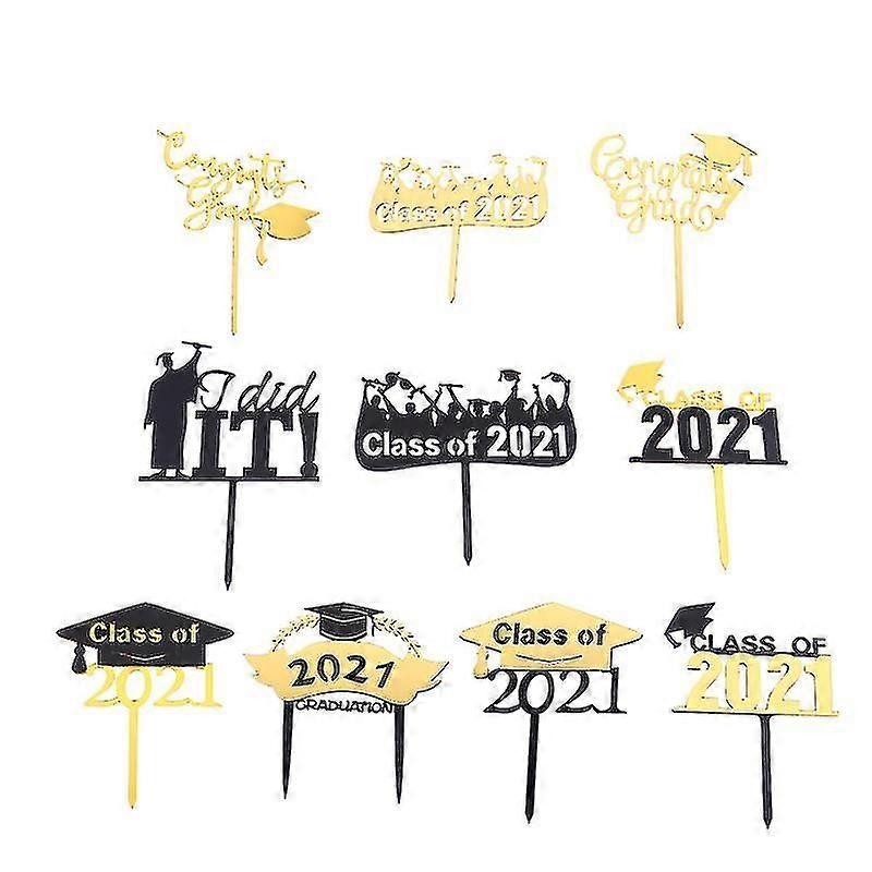 10pcs cake decorations , Graduation Cupcake Topper