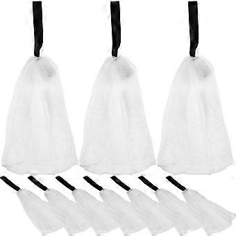 Double-Layer Soap Pouches, Drawstring Soap Bags for Quick Lather, Bathing and Travel Use, 40 Pcs, White