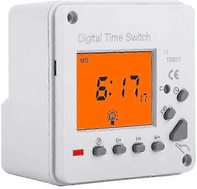 Electronic Timer Digital Timer Programmable Intelligent Control Switch Backlit Timer for Household Appliances Street Lights (220V AC)