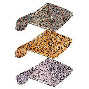 Fast Drying Hair Towel Wrap for Hair Care 6Pcs Leopard Microfiber
