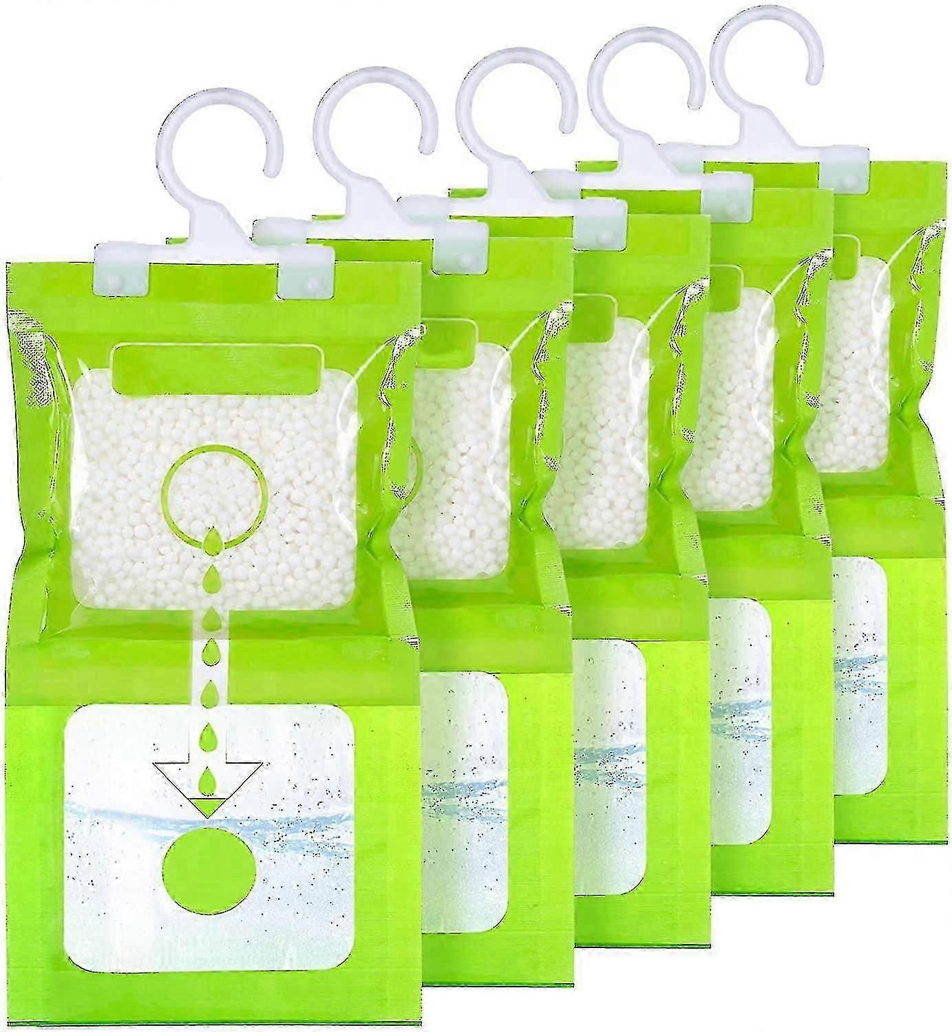 Hanging Dehumidifier Bag for Wardrobe, 5-Pack Damp Proof Moisture Absorber for Closet