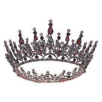 Queen Crown For Women, Rhinestone Wedding Crown, Black Tiara Costume Party Accessories For Brithday Prom (viola)