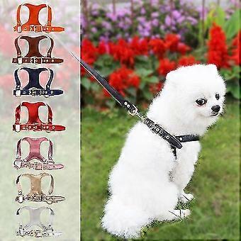Weiches Leder Hundehalsband und Leine Set verstellbare Längen Leine für kleine mittlere große Hunde Größe M