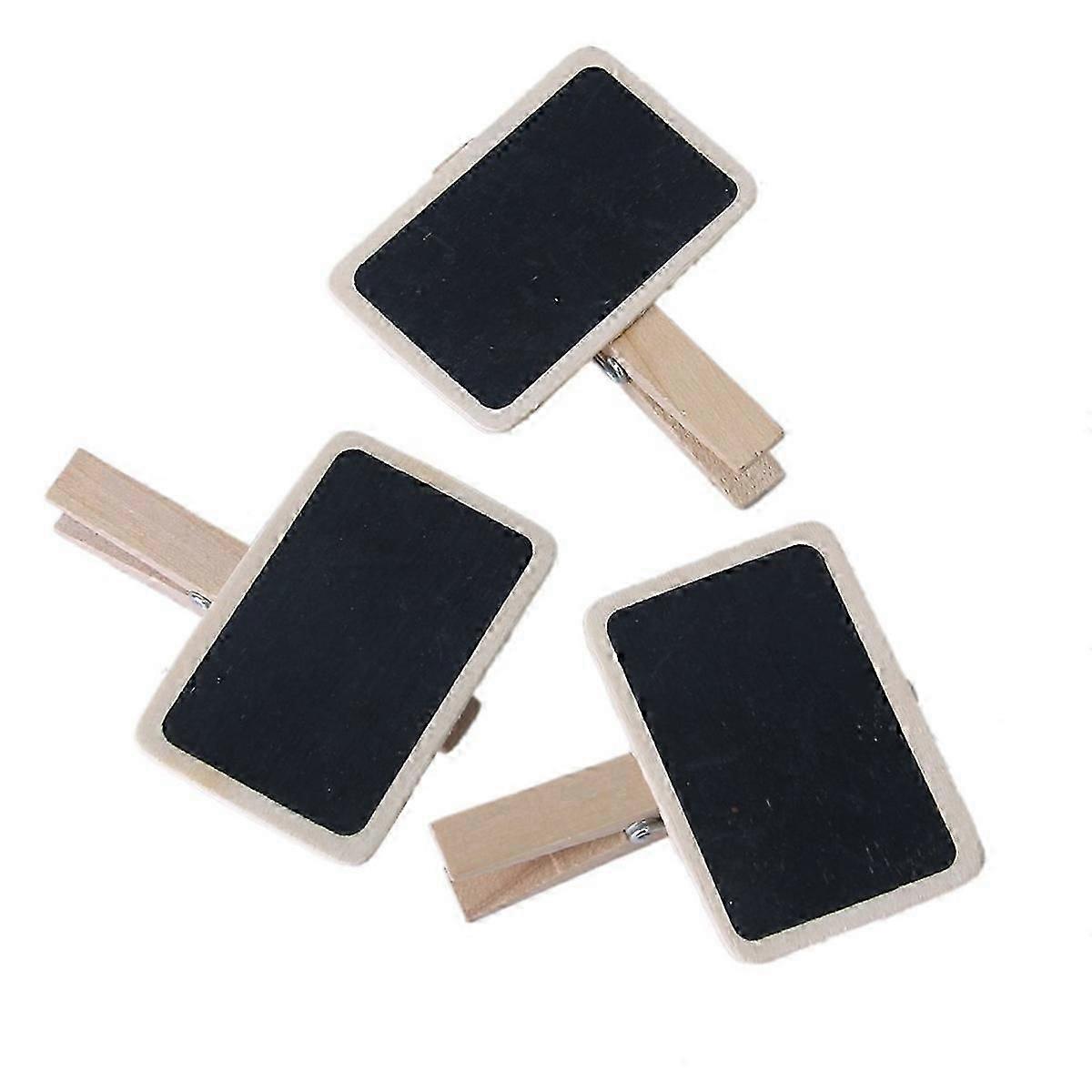 Wooden Clip Mini Rectangular Blackboard for Message Use 10Pcs