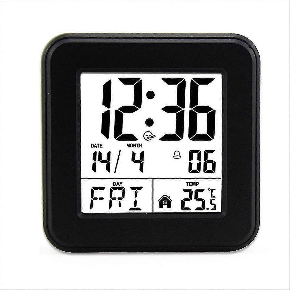 calendar alarm clock,bedside voice-activated clock black