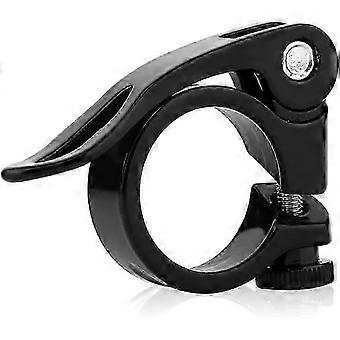 Braçadeira de canote de bicicleta de liga de alumínio de 31,8 mm e 34,9 mm com liberação rápida para mountain bike, preta