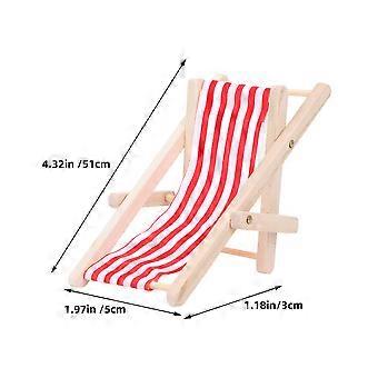 Miniature Beach Chair Folding Dollhouse Model for Decoration 4Pcs Assorted Color