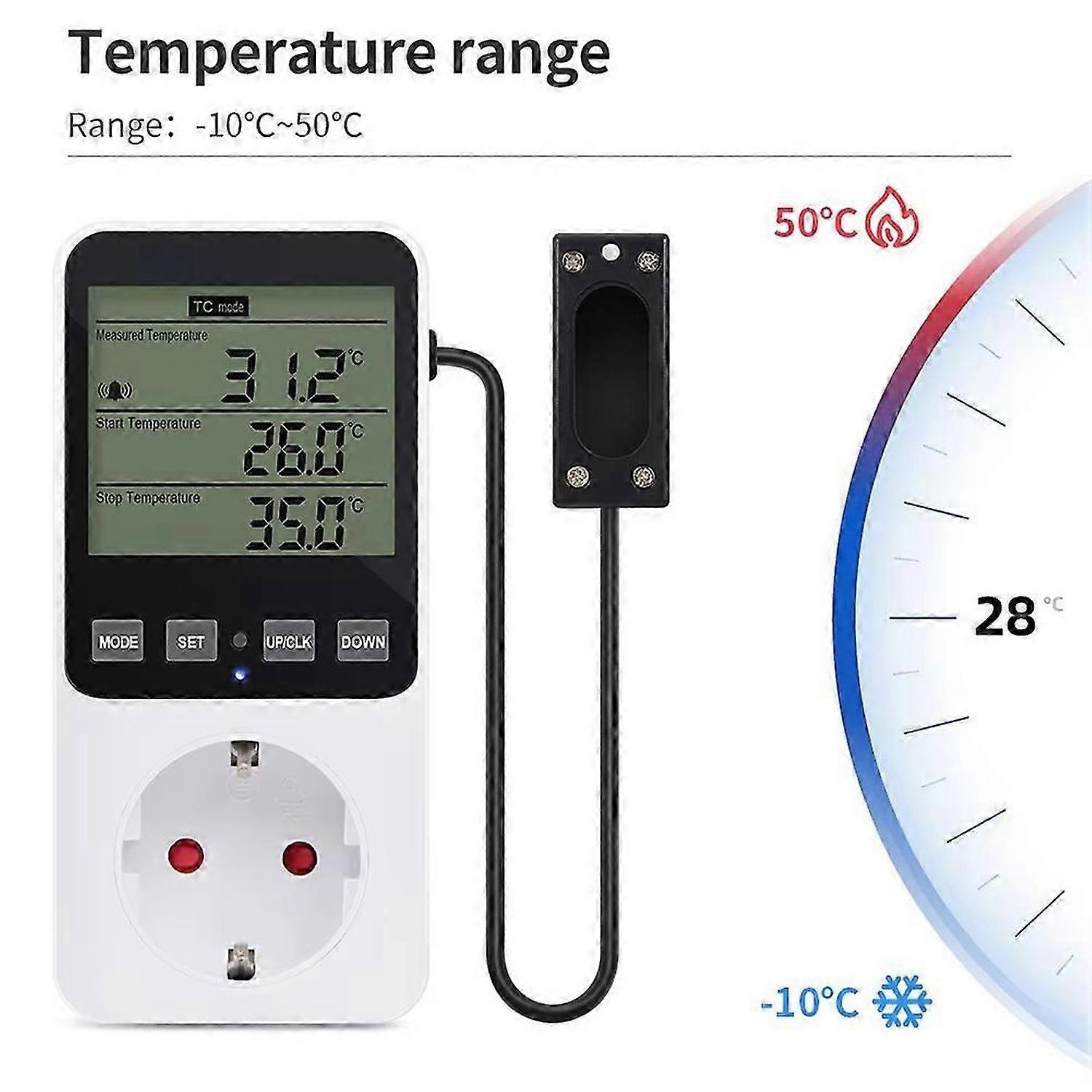 Digital Display Temperature and Humidity Controller Socket Thermostat Heating and Cooling Regulator