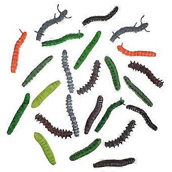24 Stück Spielzeug Kinder Kunststoff Raupe Spielzeug Plastik Raupe Wurm Künstliche Raupe Kunststoff Raupe Fidget Sensorisches Spielzeug