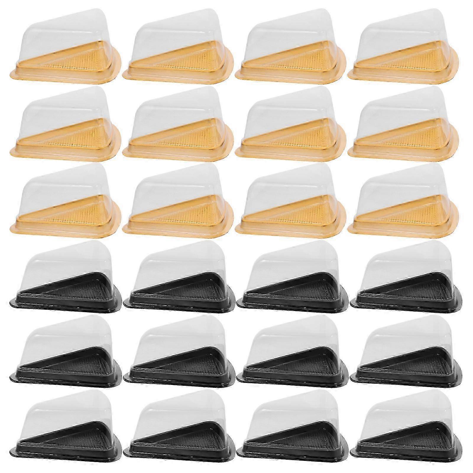 40Pcs Cake Slice Boxes Useful Cake Slice Containers Plastic Triangular Packaging Boxes