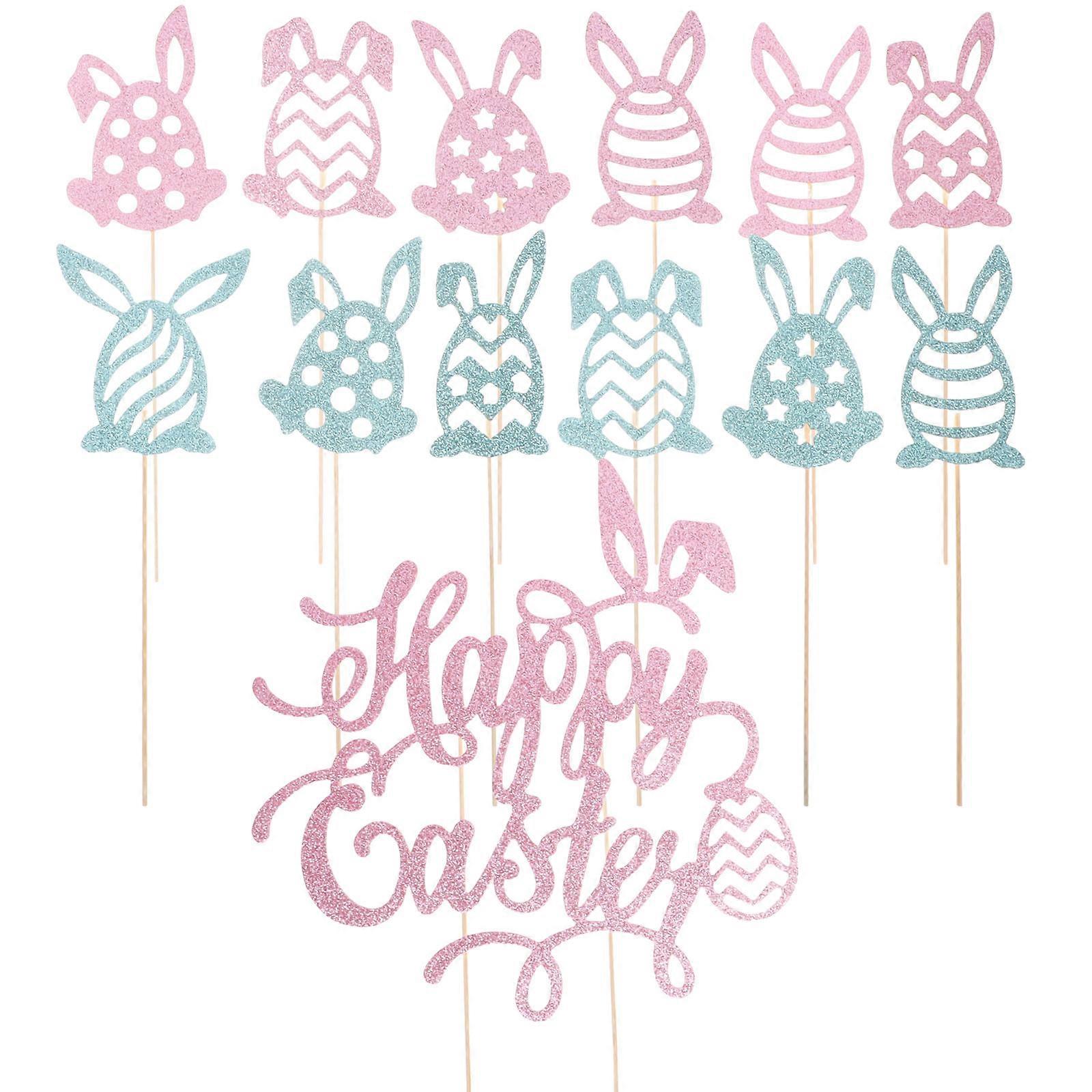 Easter Cake Pick for Decoration 1Set Easter Cupcake Topper Paper Material