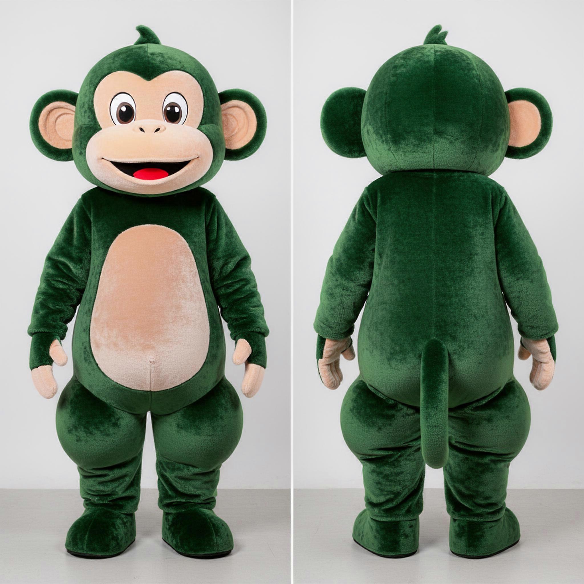 MASTICOT Forest Green Velvety Monkey Mascot