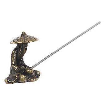 Golden Fisherman Sculpture for Aquarium Display 4Pcs Miniature Ornaments