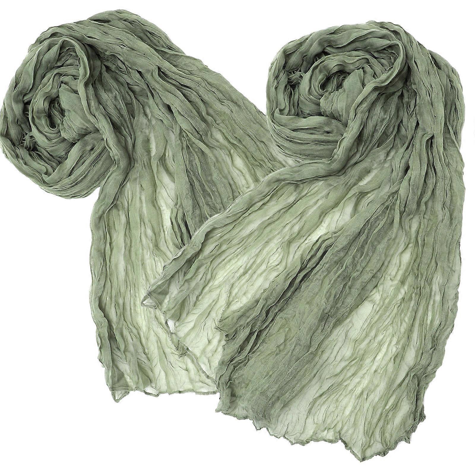 Rustic Gauze Table Runner for Dining Table Decor 2Pcs Light Green