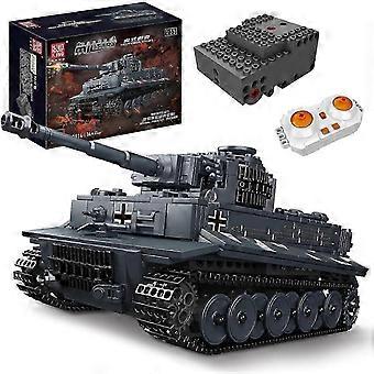 MOC Tigerpanzer-Bausatz, ferngesteuertes Militärpanzermodell, über 800 Teile, Sammlerstück für Erwachsene und Kinder, STEM-Lerngeschenk