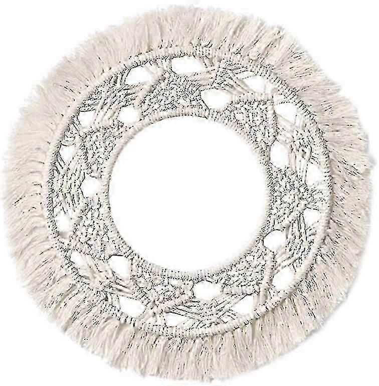 Cotton Lace Round Hanging Mirror