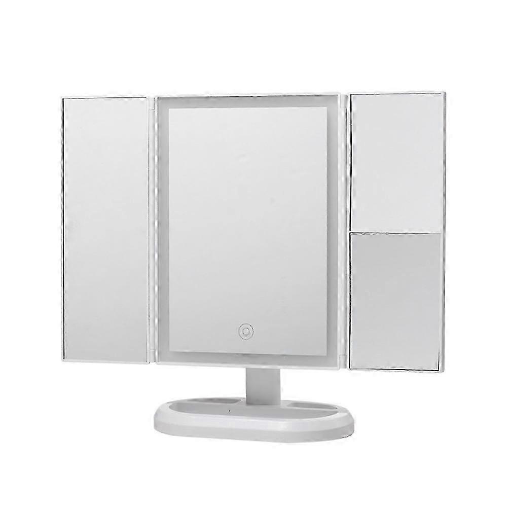 Natural-Light Tri-fold LED Makeup Mirror