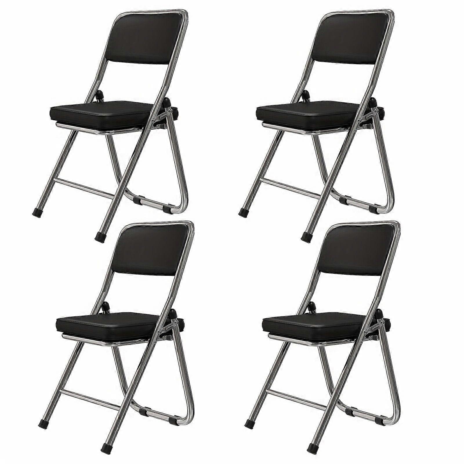 Set van 4 Leren Eetkamerstoelen