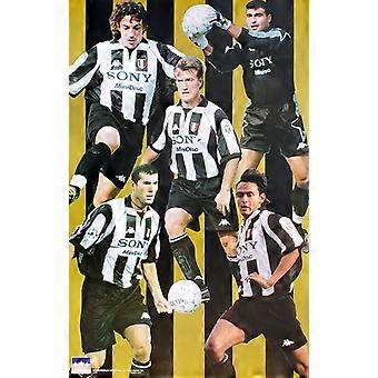 Quebra-cabeça de parede clássico do Juventus FC, ano 1998, com imagens de Zinedine Zidane, Del Piero e Peruzzi. Código: ZRB210.