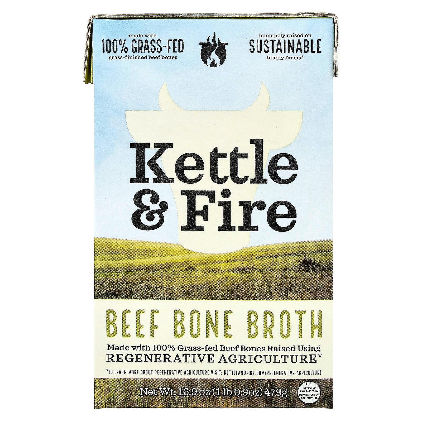 2 x Kettle & Fire, Beef Bone Broth, 16.9 oz (479 g)