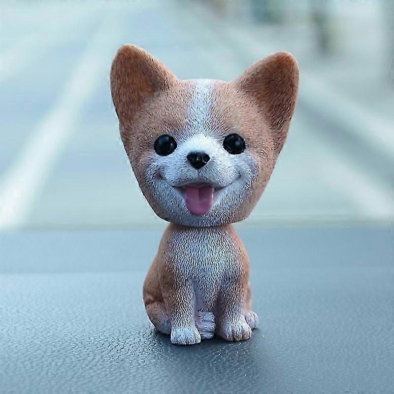 Resin Flocked Wobble Dog Dashboard Toy