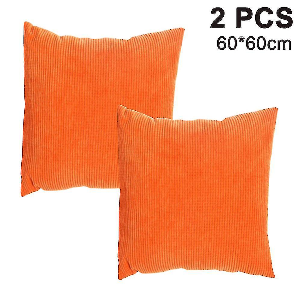 2 Pack Corduroy Soft Decorative Square Throw Pillow Cover