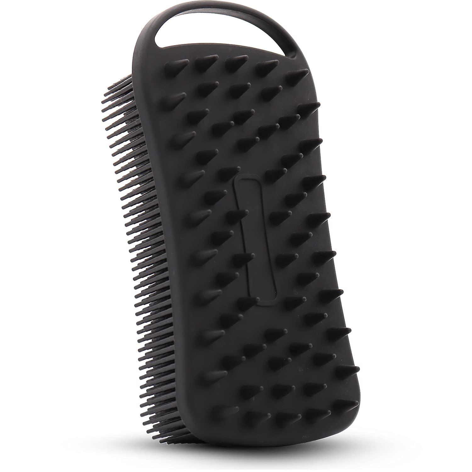 2 in 1 Silicone Body Scrubber, Shower Scrubber for Body, Soft Silicone Loofah for Sensitive Skin, Lathers Well, Scalp Massager Shampoo Brush, Double-S