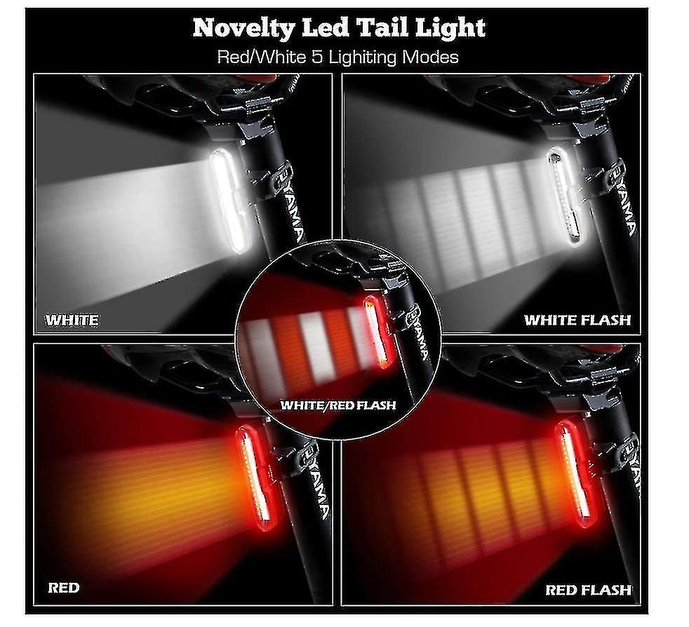 Lumens High Brightness Bike Rear Light, Powerful Led Bicycle Tail Light Rechargeable With 5 Steday/f