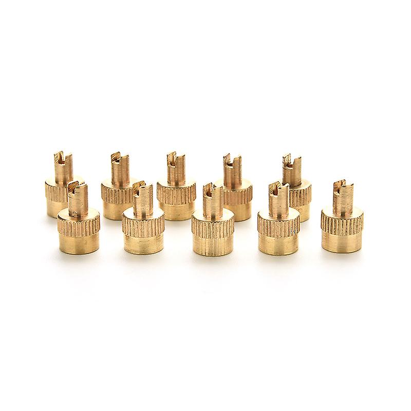 10pcs Car Chrome Metal Slotted Head Valve Stem Caps With Core Remover Tool HFMQV