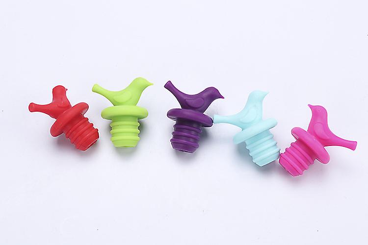 Set Of 6random Color Wine Bottle Stopper, Silicone Wine Stopper, Cute, Decorative, Assorted Colors
