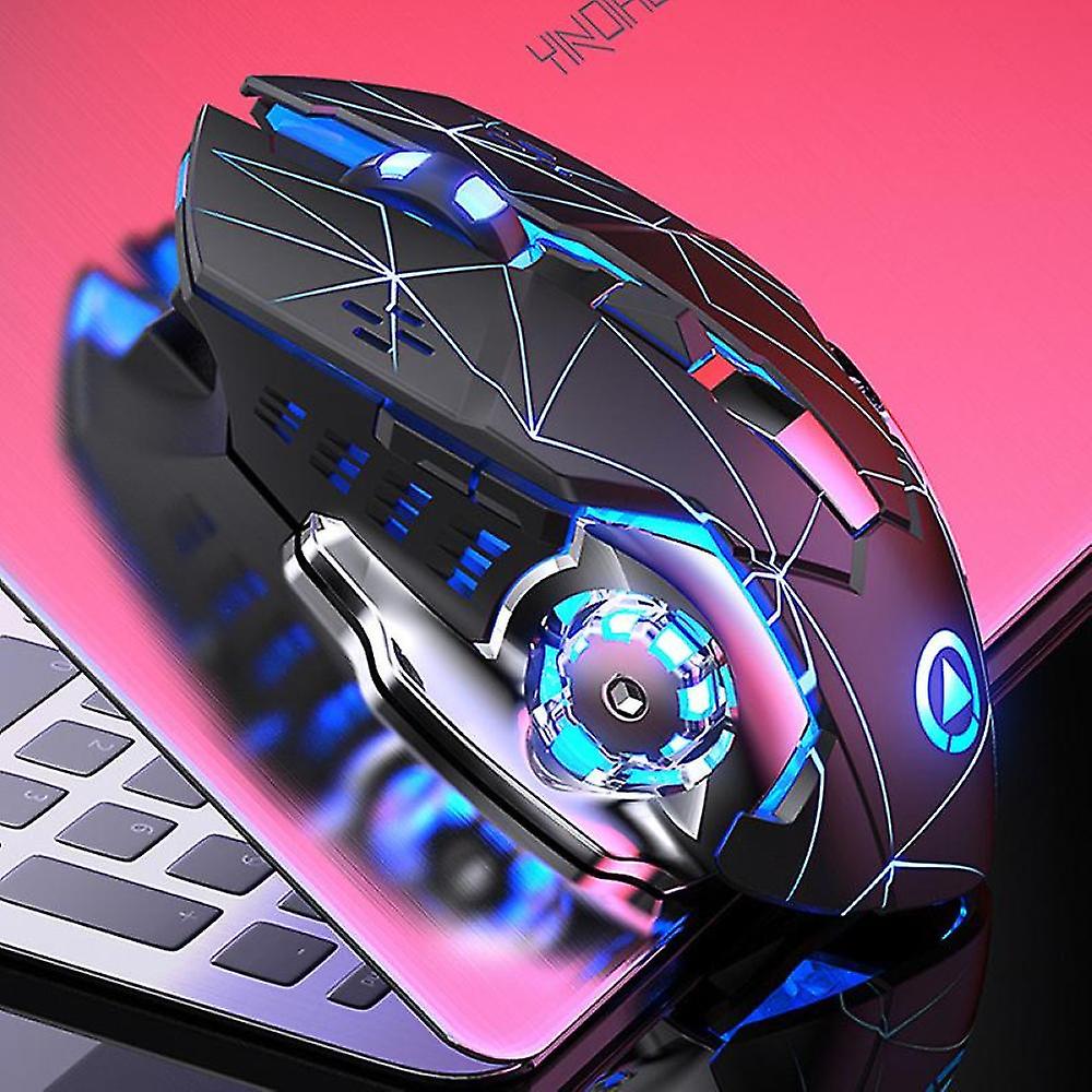 ماوس ألعاب لاسلكي ، ماوس ألعاب Rgb لاسلكي قابل لإعادة الشحن مع 6 أزرار قابلة للبرمجة ، مريح و 3 مستويات DPI قابل للتعديل للاعب الكمبيوتر المحمول