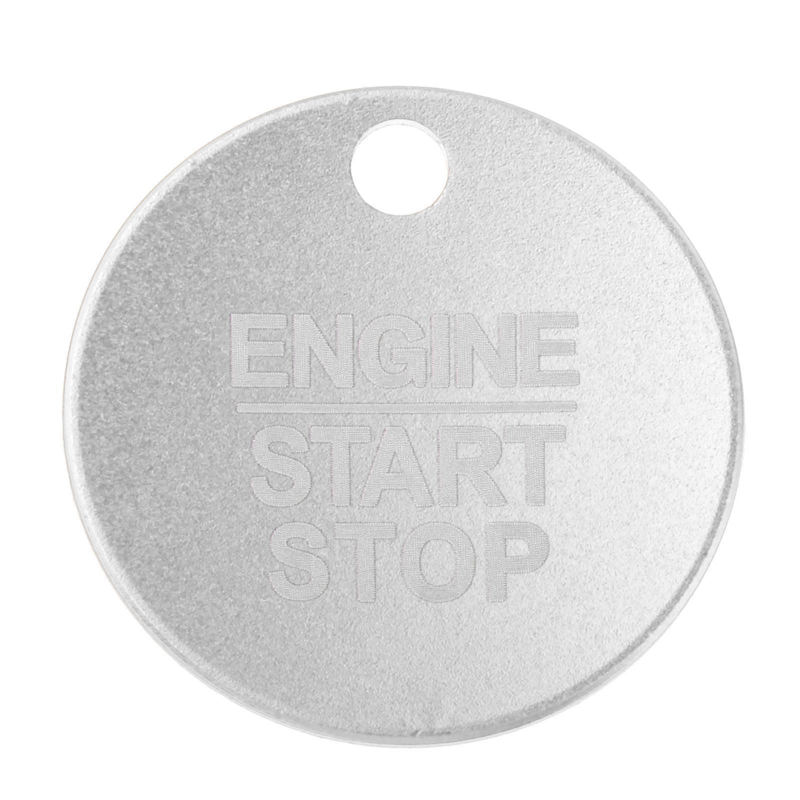 Car Engine Interior Start Stop Button Sticker Trim Start Stop Silver