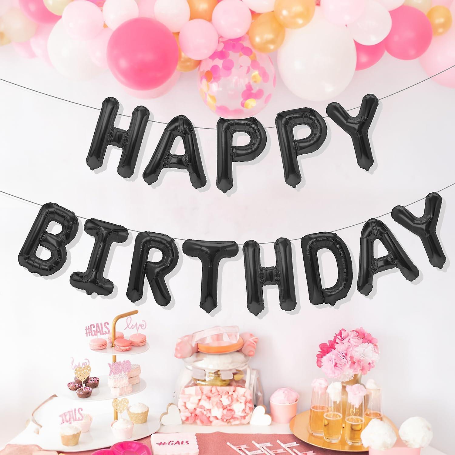 Happy Birthday Banner Rosa – DIY-Geburtstagsdekoration, 13 Fahnen, Verstellbar, Für Jungen & Mädchen