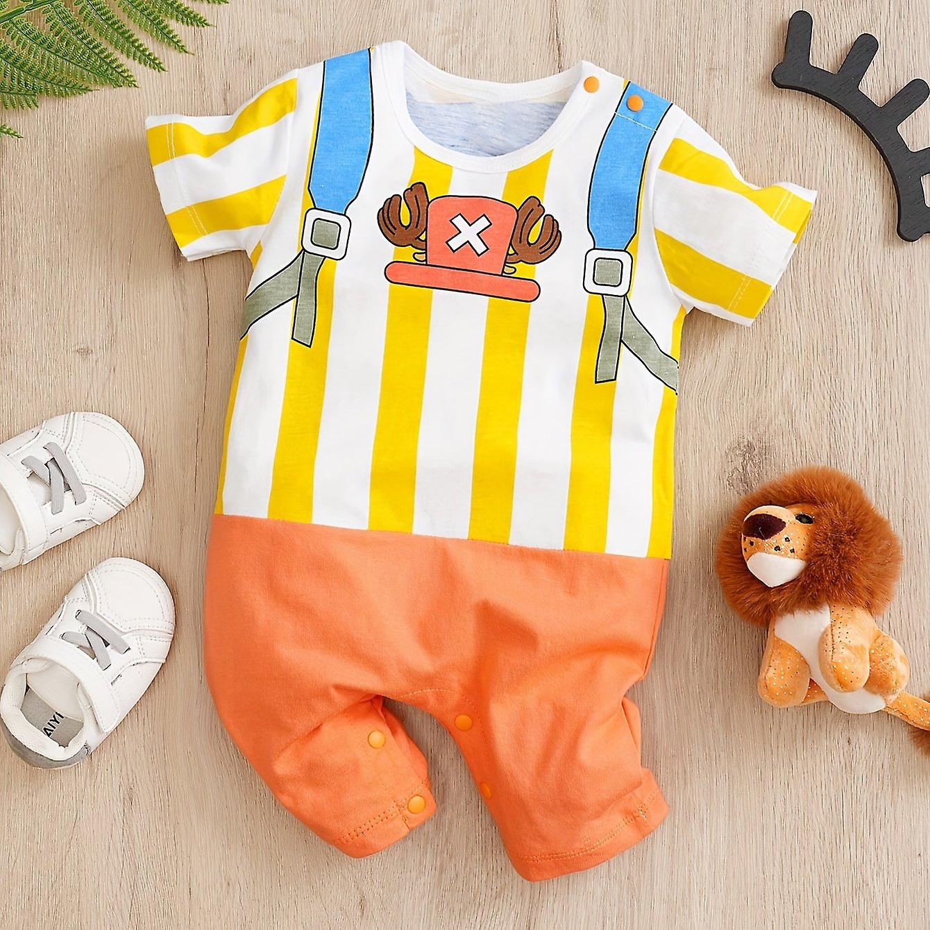 Cute Lucky Cloud Graphic Print Short Sleeve Romper - Baby Boys Jumpsuit - Infant Clothes