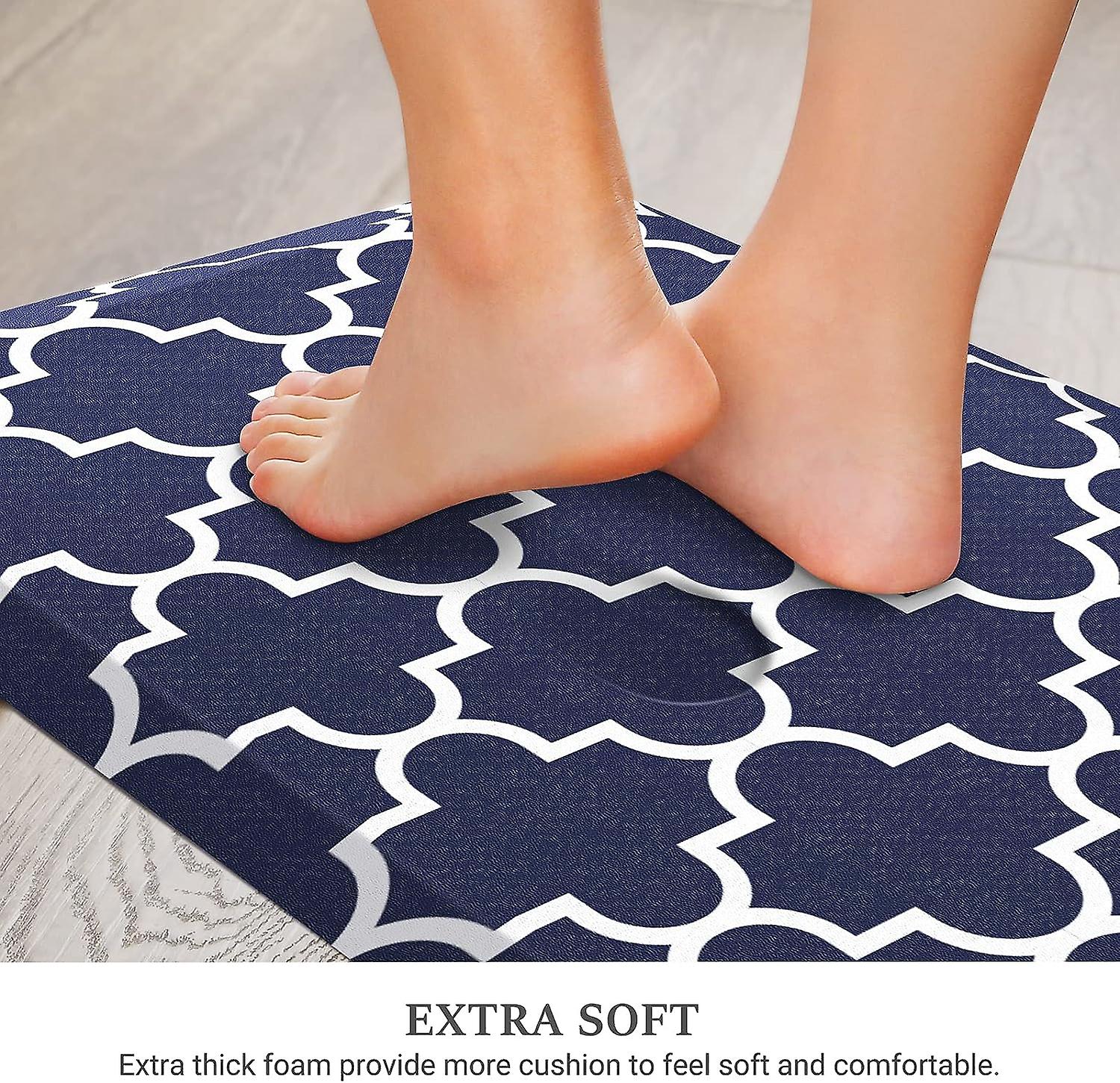 حصيرة المطبخ والسجاد مبطن مكافحة التعب ، 17.3 "× 28" ، عدم الانزلاق للماء مريح الراحة حصيرة للمطبخ ، الطابق المنزل ، مكتب ، بالوعة ، الغسيل ، رمادي