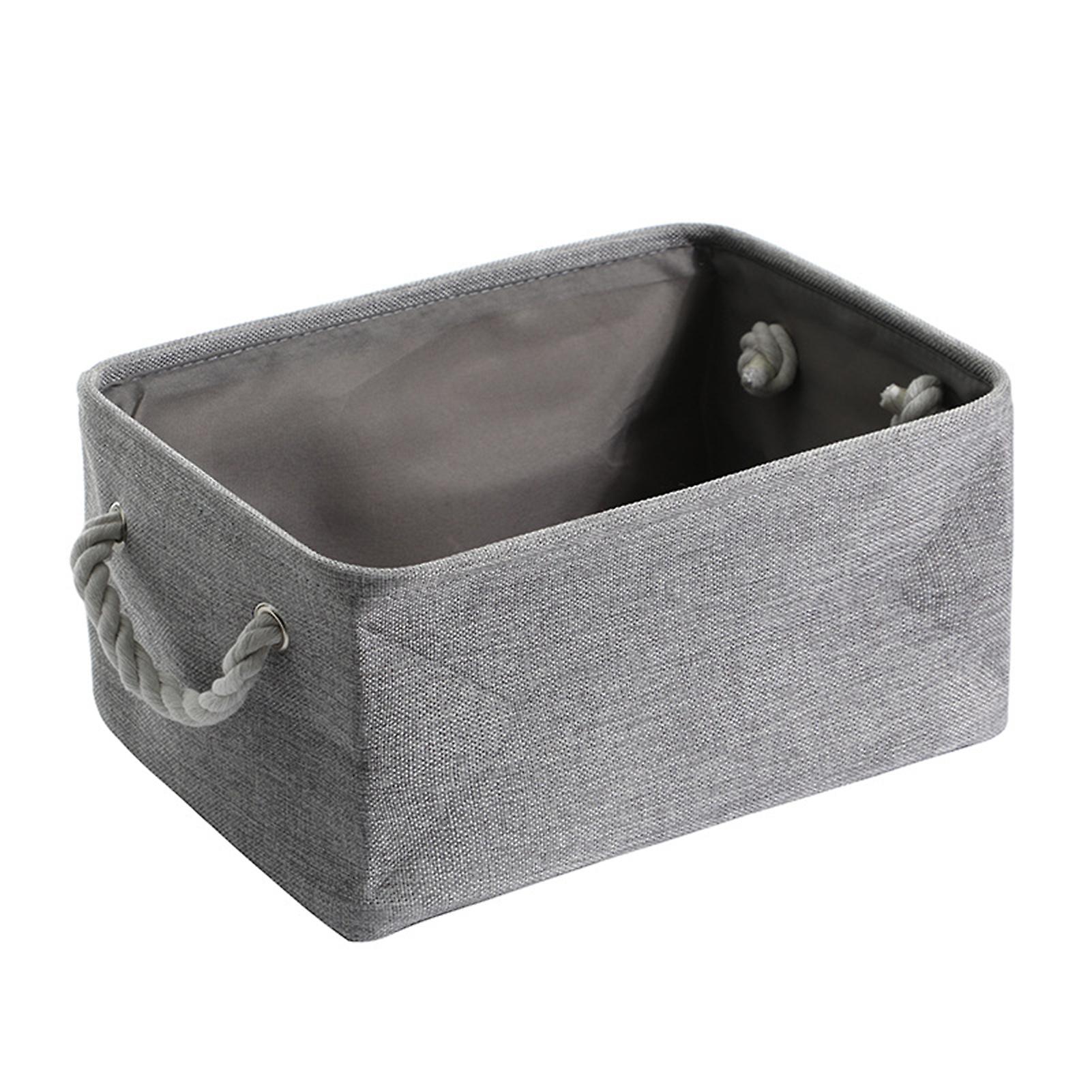 Linen Storage Baskets For Organizing Waterproof Cotton Lining Storage Box With Handles