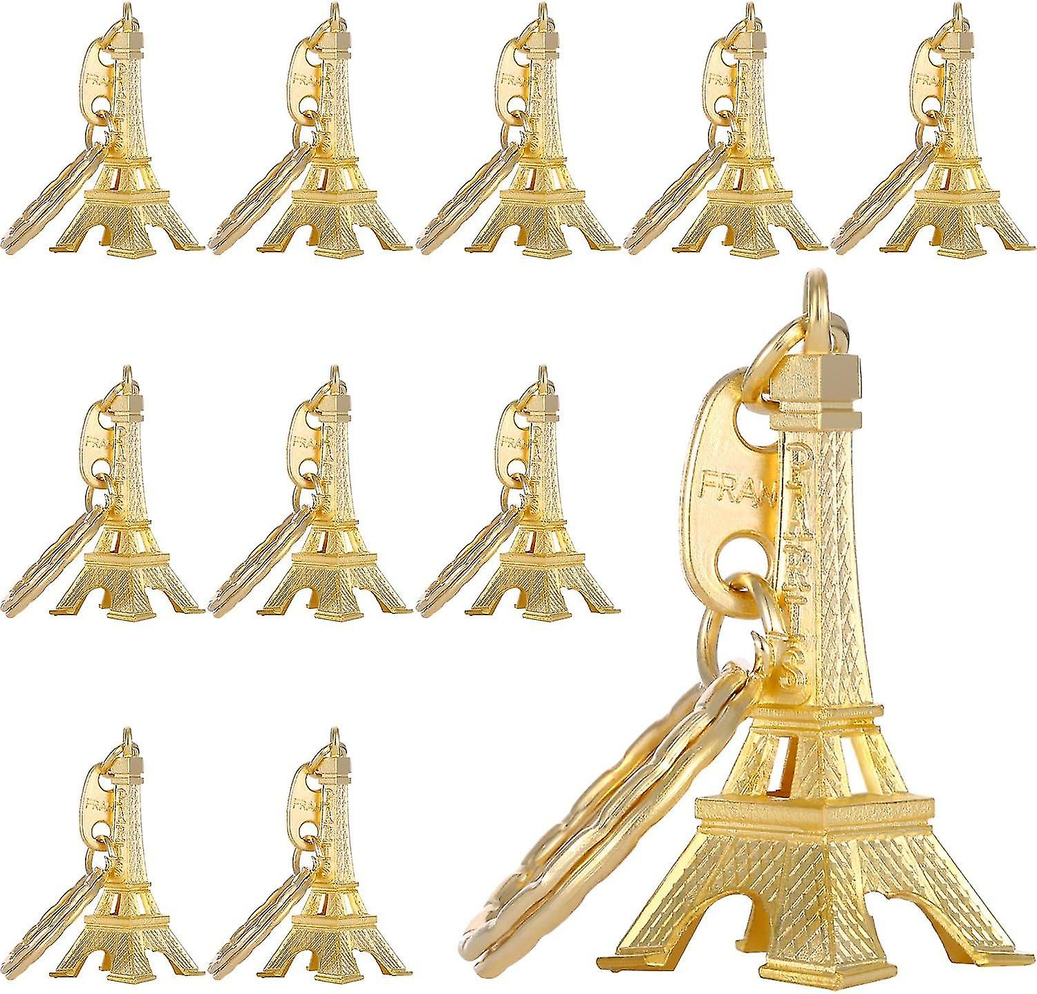 15 piese Turnul Eiffel Keyring Retro Podoabă franceză Suveniruri brelocuri (aur)