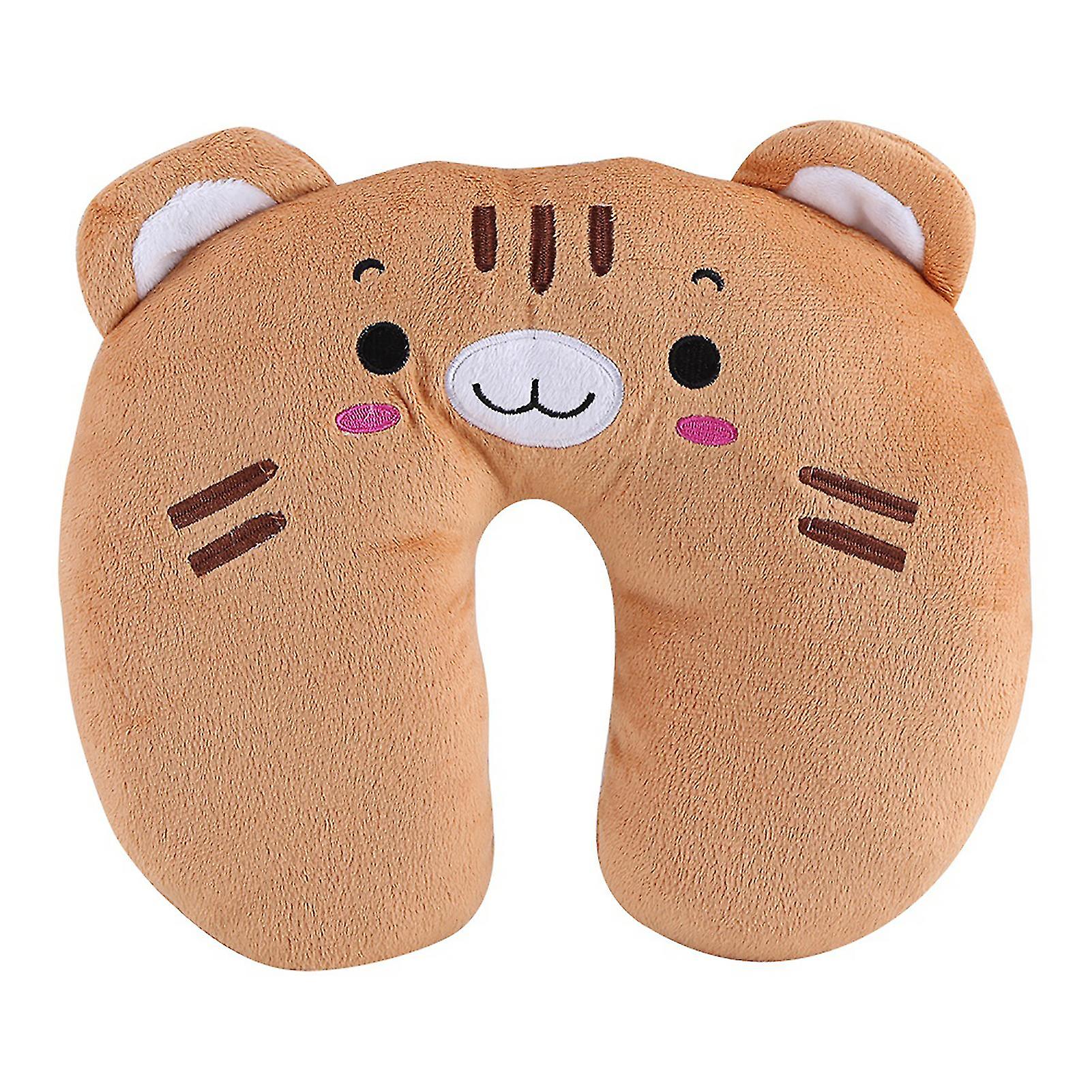 Animal Travel Pillow PP Cotton Soft U Shaped Car Headrest Cushion Tiger Toy