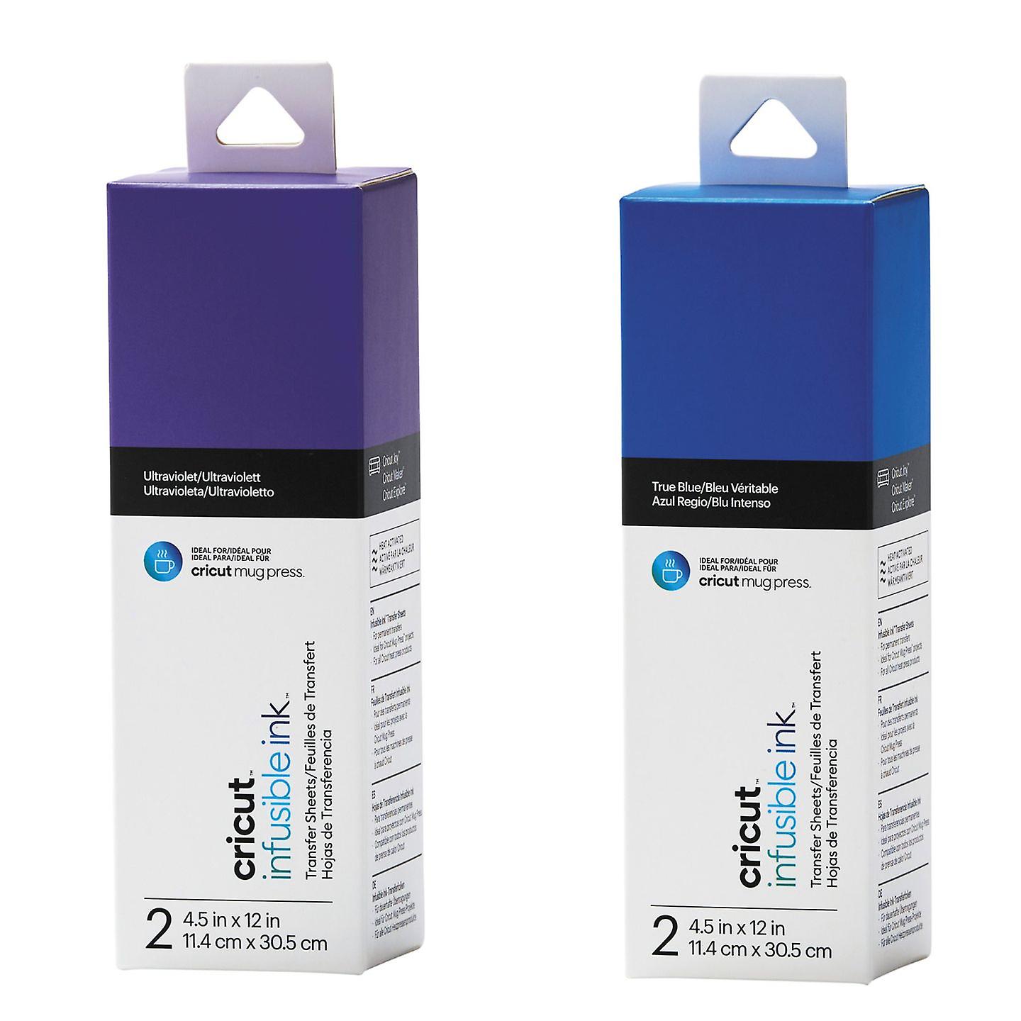 4 transfer sheets for Mug Press - Purple + Blue