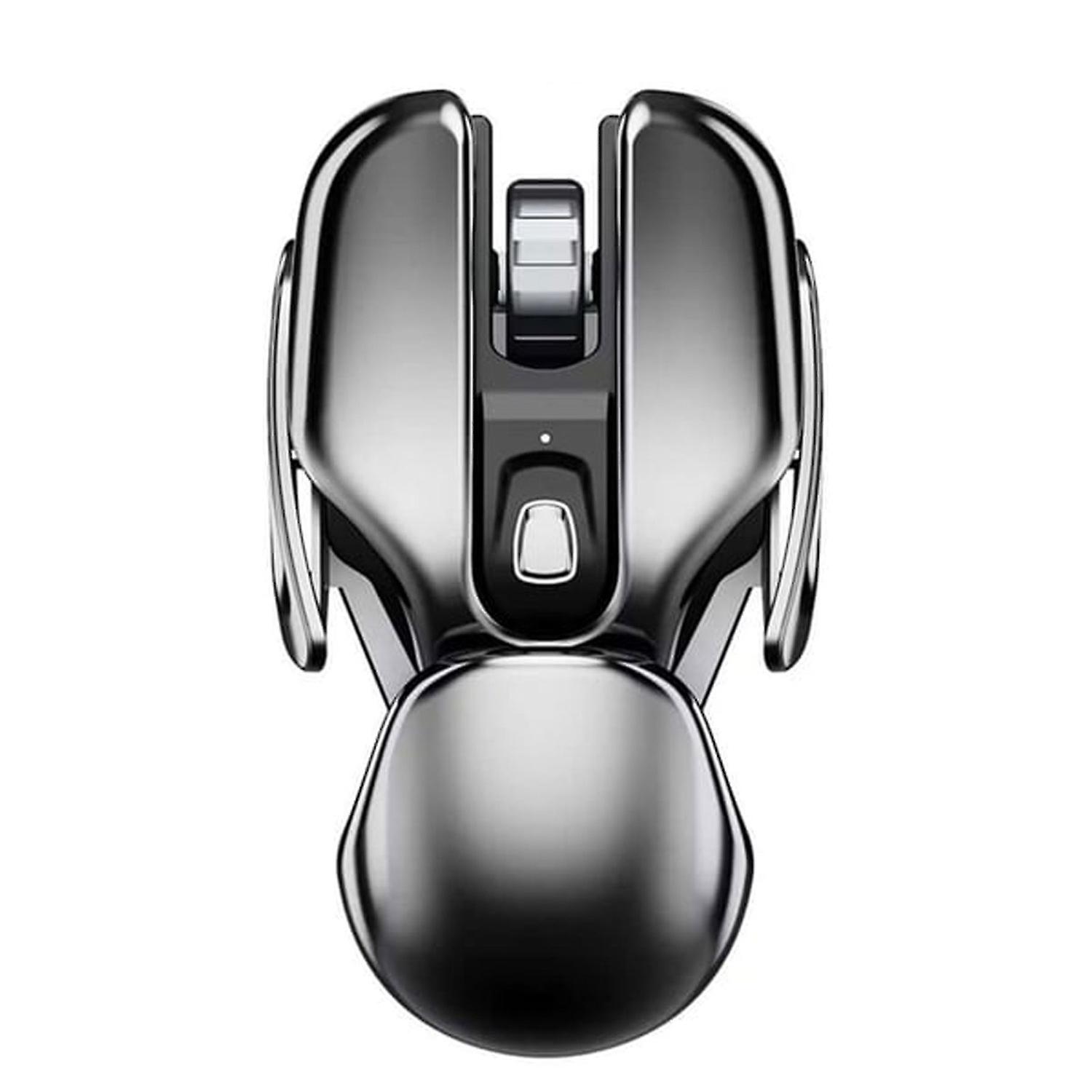 Metallic Silent Ergonomic Wireless Mouse, Rechargeable, for PC & Laptop