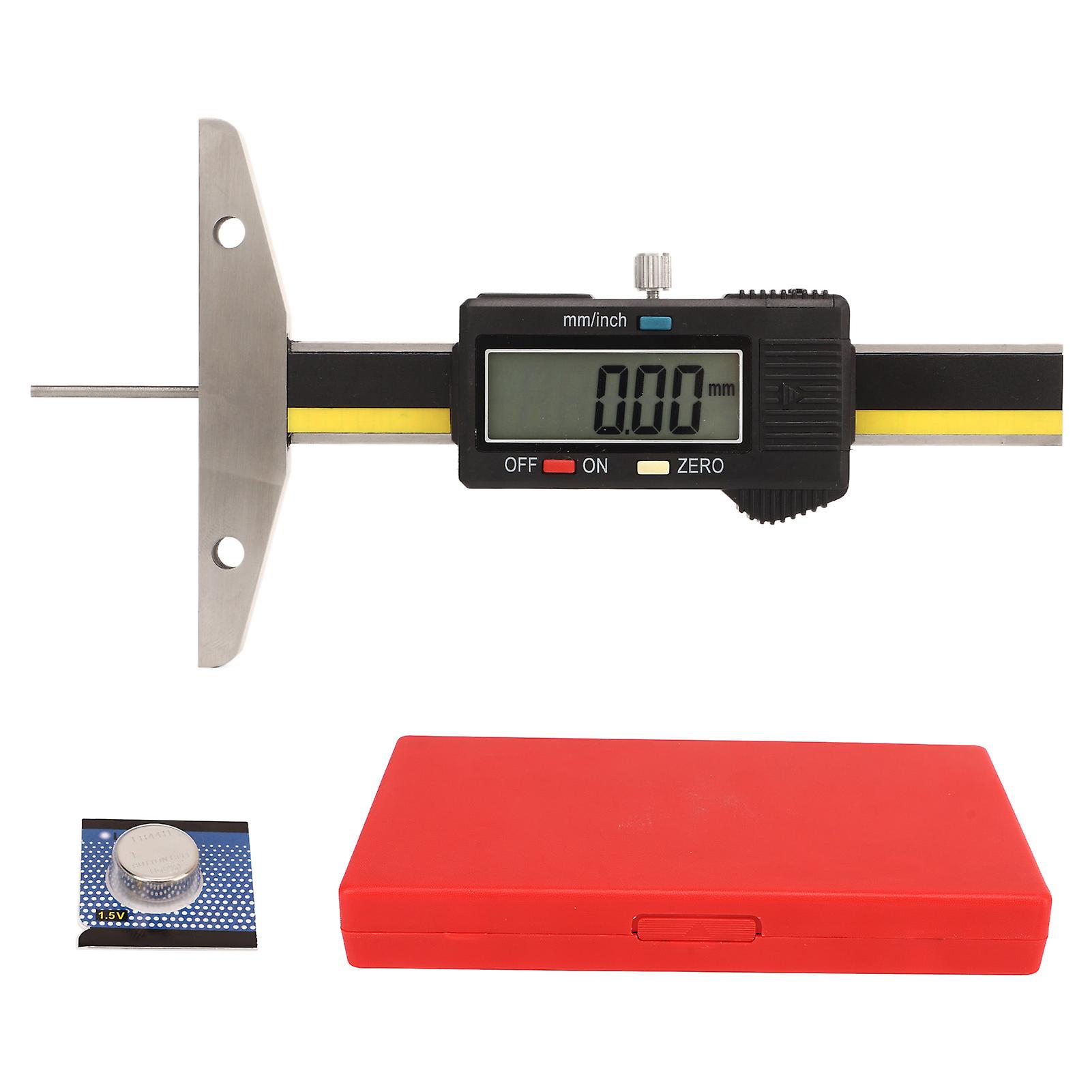 LCD Digital Tire Tread Depth Gauge Tool with Inch MM Conversion Portable for Car Truck SUV Motorcycle Bus 0‑50mm/0-1.97in