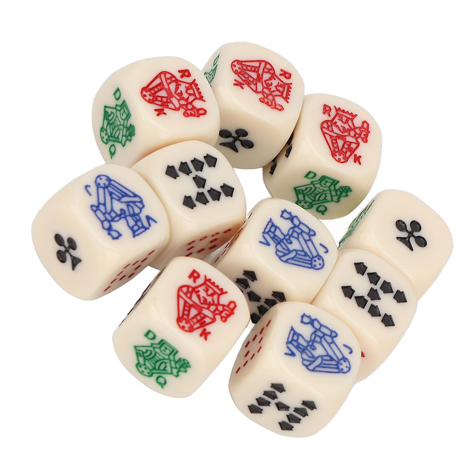 20 Pieces 6 Sided Dice Standard Game Dice Waterproof Round Corner Dice for Board Games Beige 