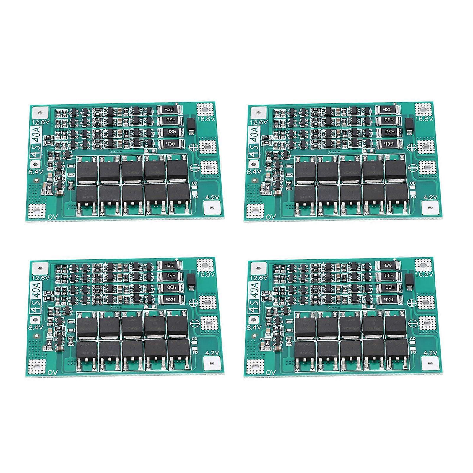 Fyearfly 18650 nce Board, 4Pcs Lithium Battery nce Module 4S 18650 Battery Protection PCB Cell Board 40a Lithium Battery Power Accessories
