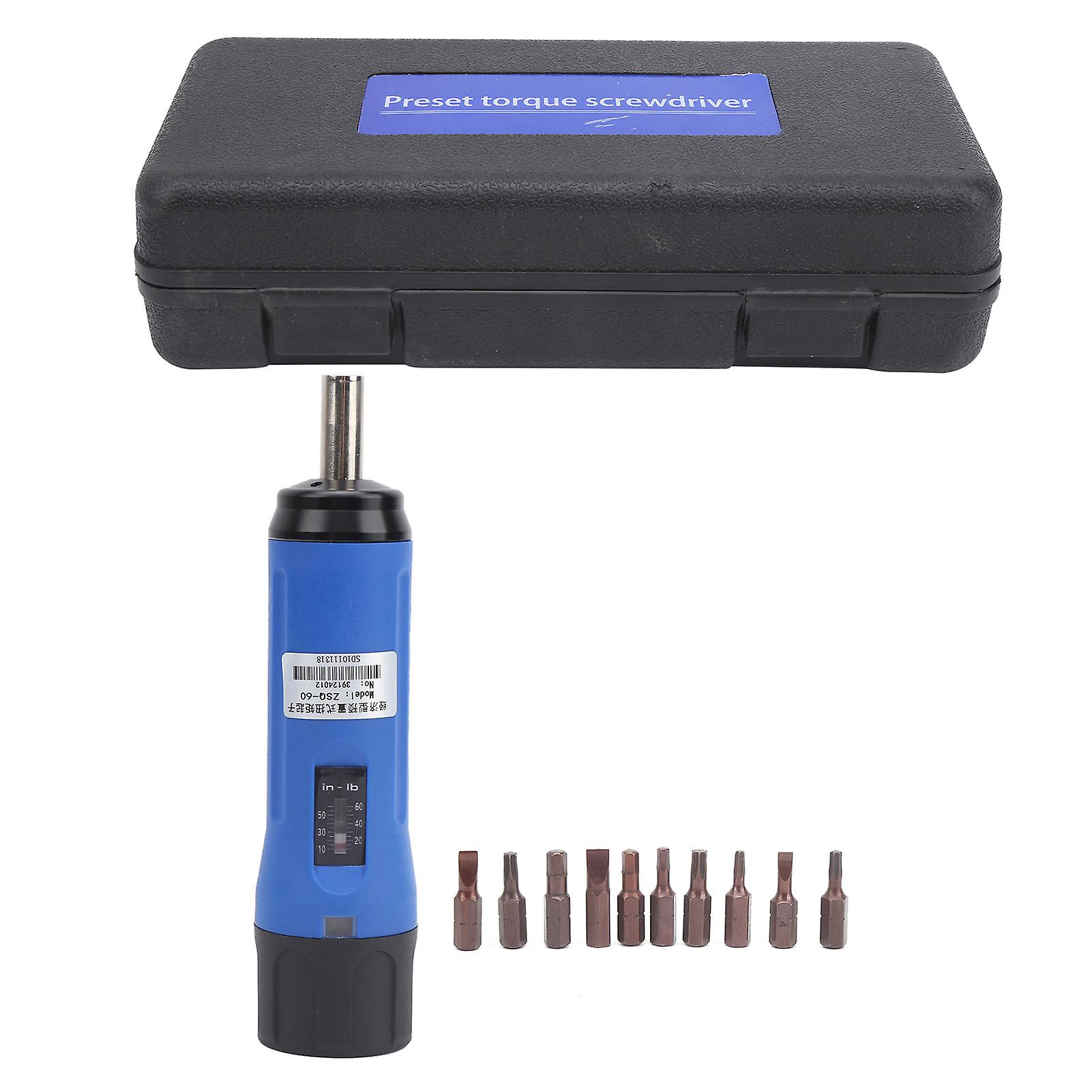 Torque screwdriver preset torque, bidirectional hexagonal connection