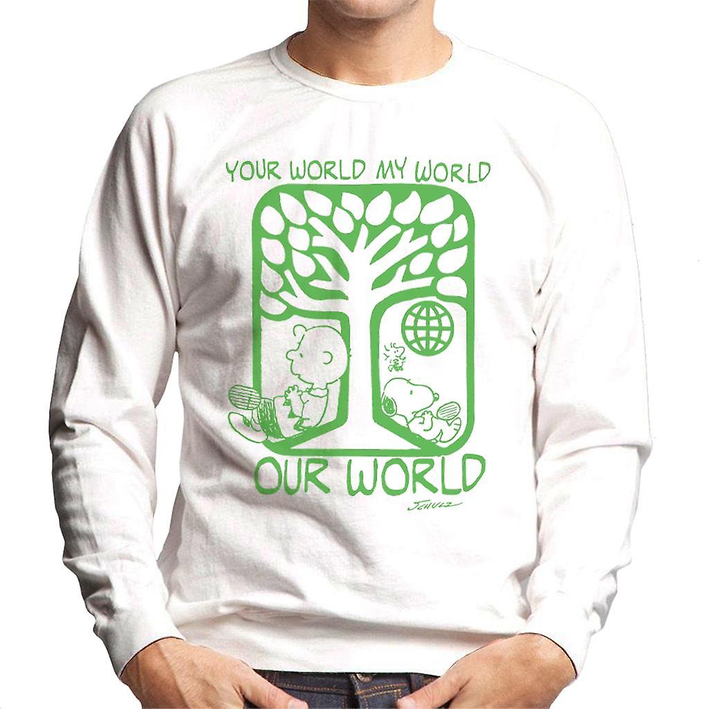 Peanuts Snoopy Your World My World Our World Men's Sweatshirt